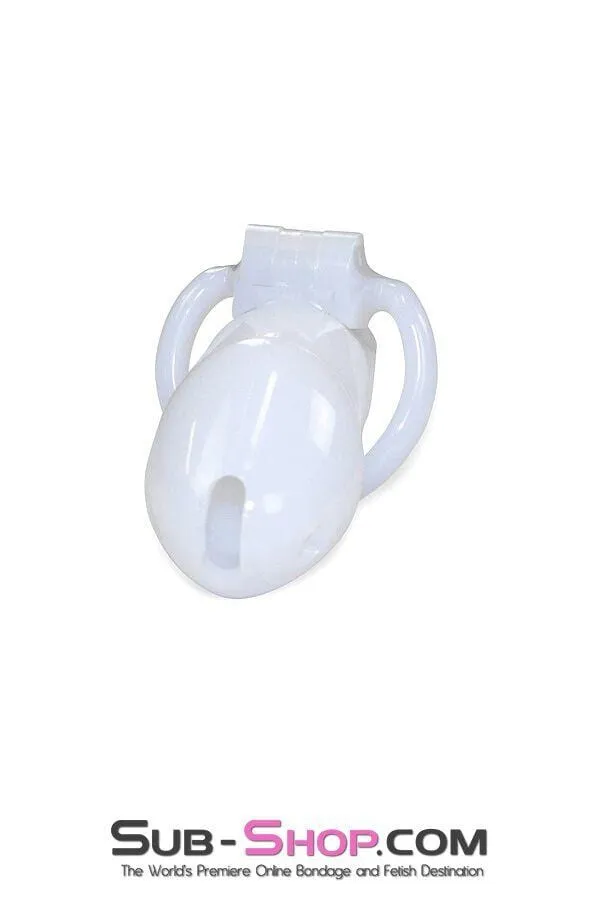 0394AE      White Knight High Security Keyed Tumbler Locking Male Chastity with 4 Base Cock Ring Sizes