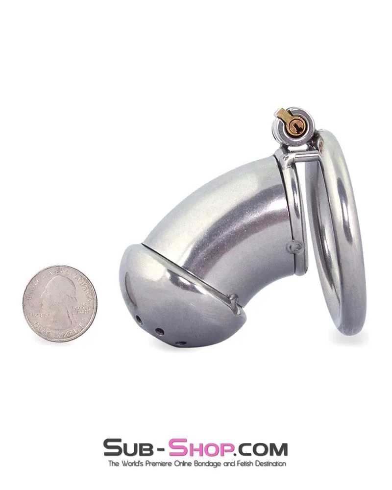 0412M      High Security Locking Stainless Steel Chastity Cage by Alcatraz Chastity