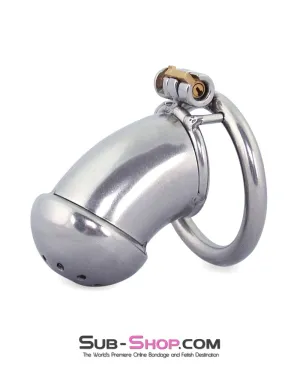 0412M      High Security Locking Stainless Steel Chastity Cage by Alcatraz Chastity