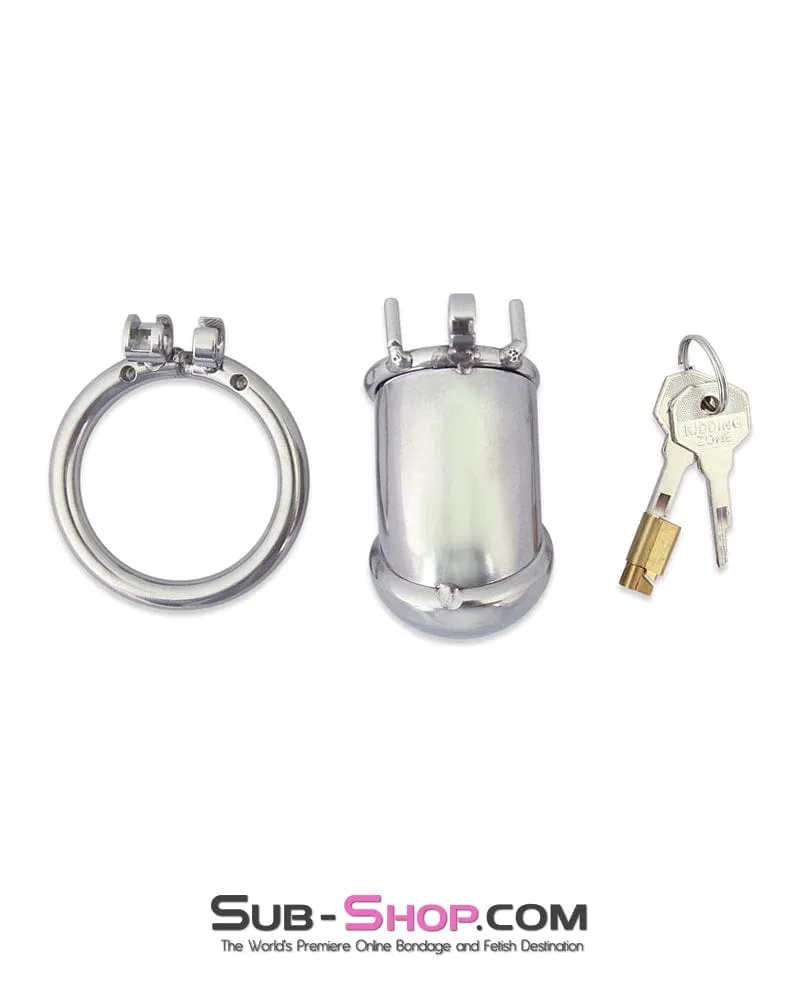 0412M      High Security Locking Stainless Steel Chastity Cage by Alcatraz Chastity