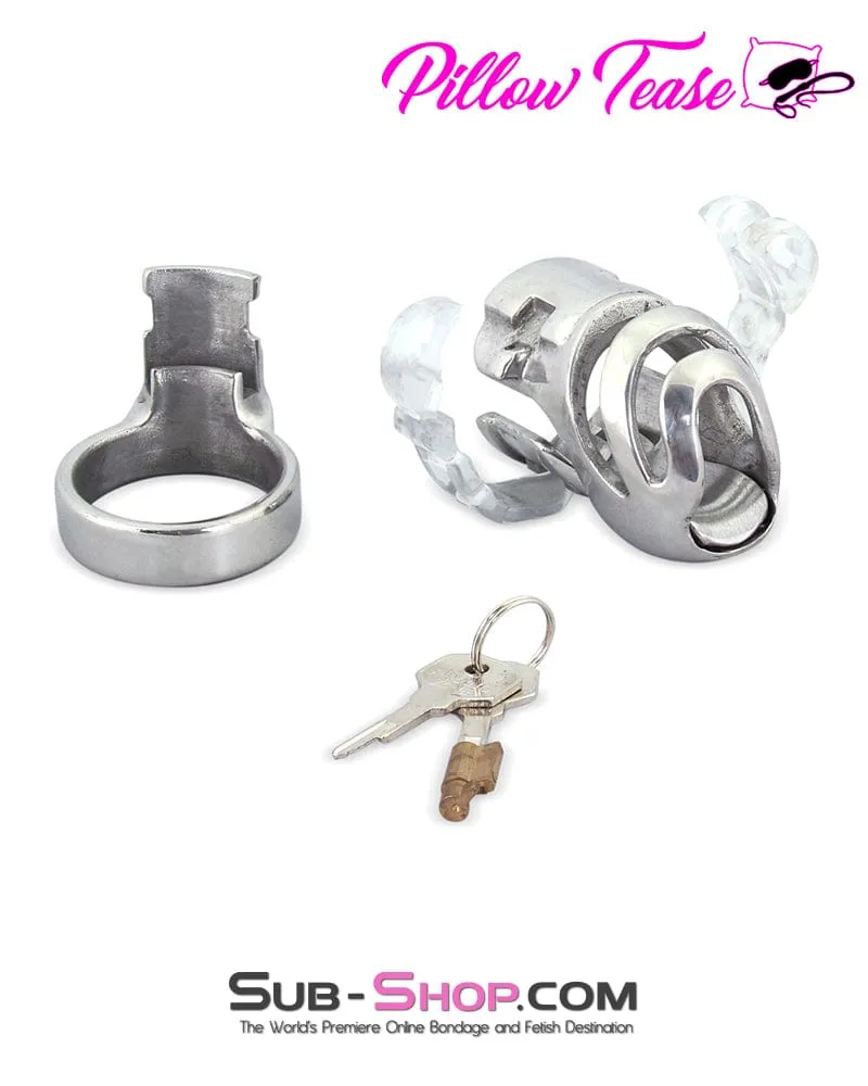 0432M      Short Knight in Shining Armor Steel Cock Cage System - MEGA Deal