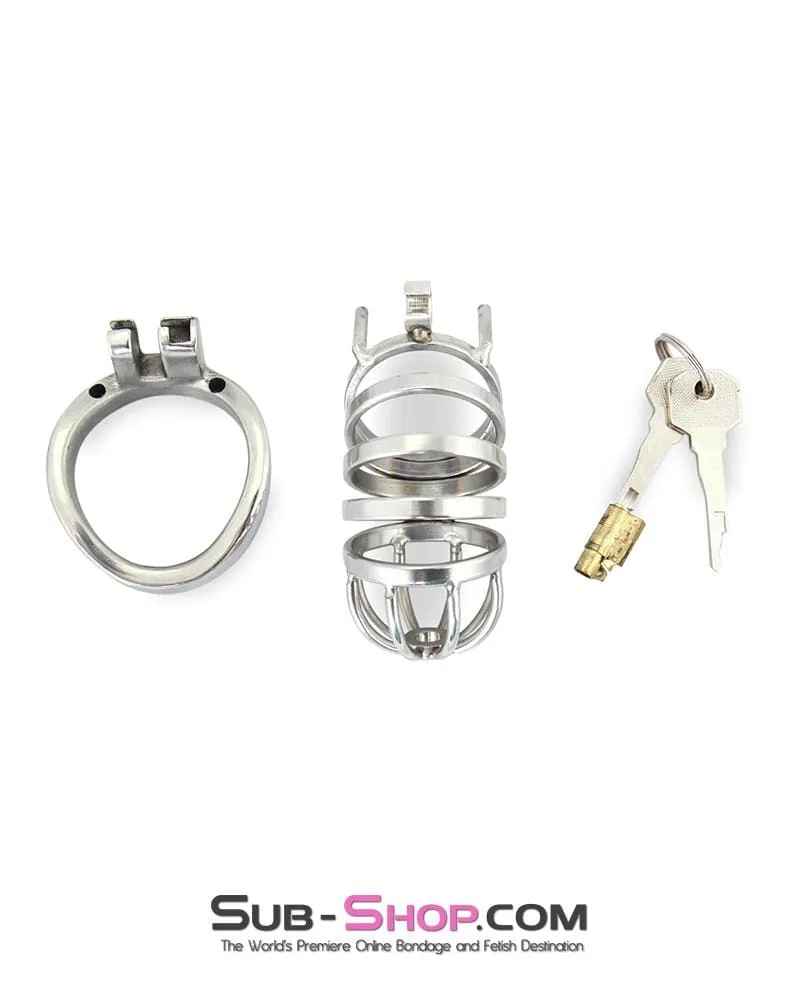 0900RS      Mini Manhood Tease and Torment High Security Steel Locking Male Chastity Device - MEGA Deal