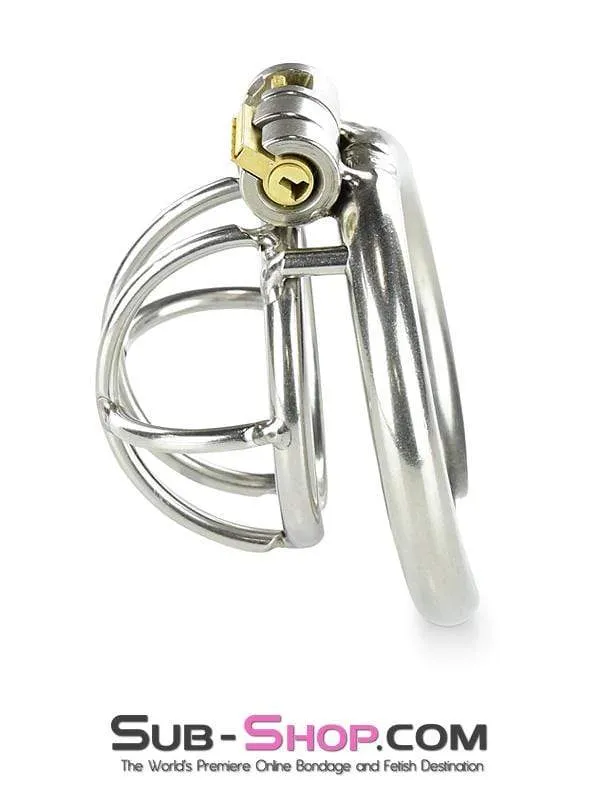 0963RS-SIS      Tiny Sissy Tool High Security Steel Locking Male Bondage Chastity Device