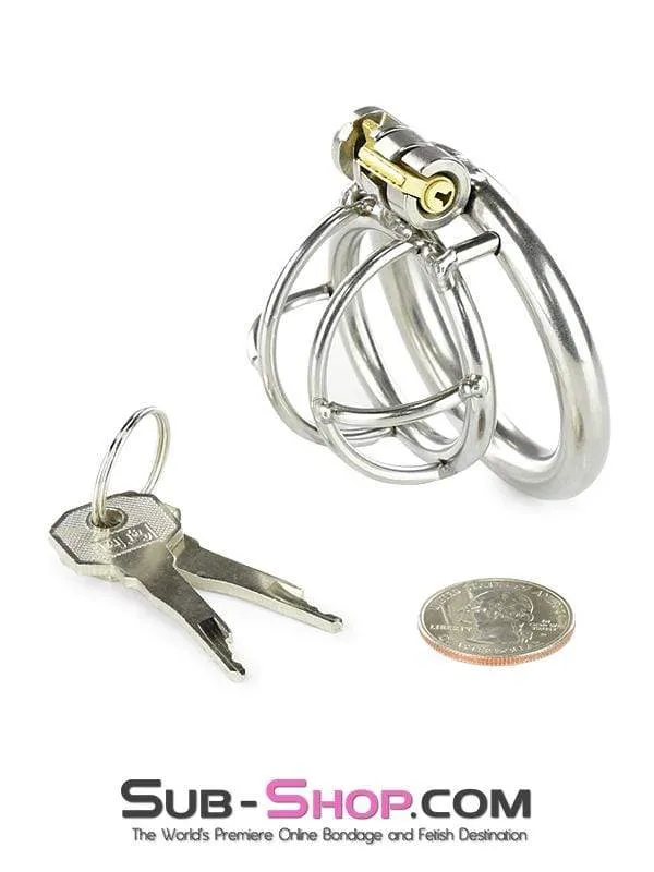0963RS-SIS      Tiny Sissy Tool High Security Steel Locking Male Bondage Chastity Device