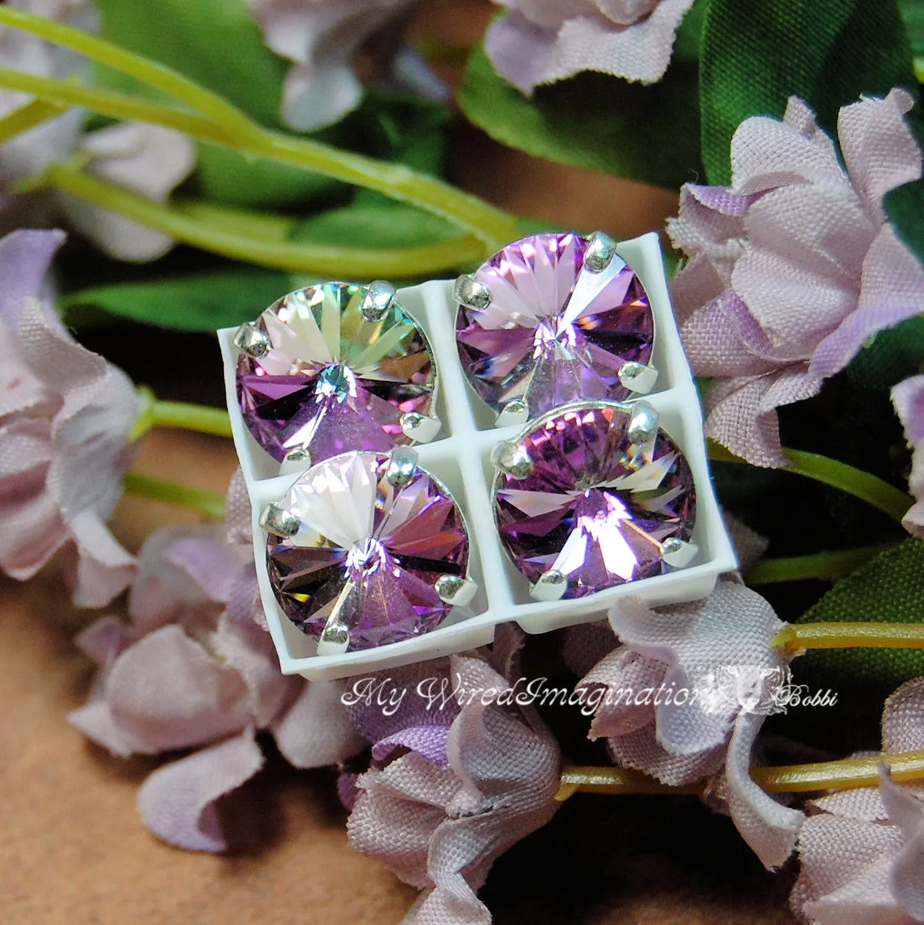 10mm Vitrail Light Rivoli, Swarovski Crystal 1122 With Prong Setting