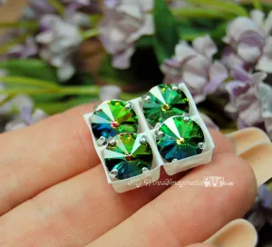 10mm Vitrail Medium Rivoli Sew On Swarovski Crystal 1122 W/ Prong Setting