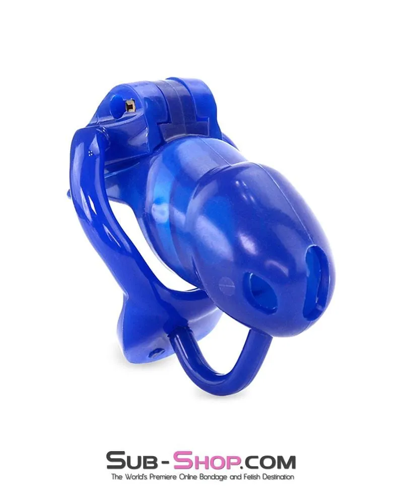 1386AR      Blue Balls High Security Locking Male Chastity Device with Ball Divider