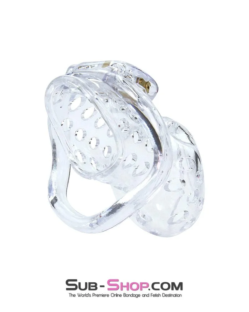 1422AR      Boy Toy Clear High Security Pin Tumbler Locking Cock Cage Chastity - MEGA Deal
