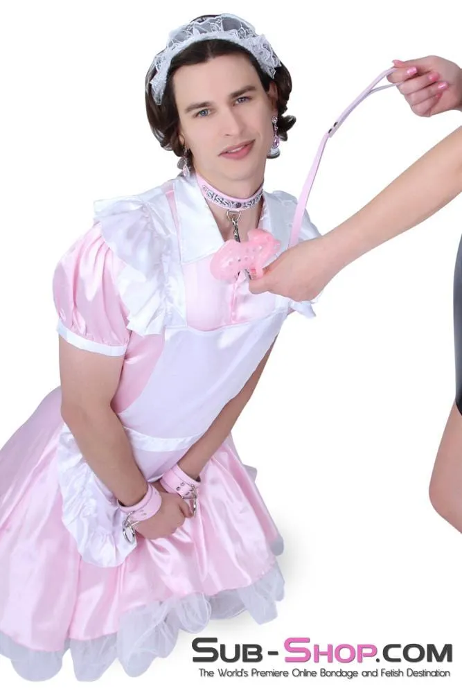 1432AR-SIS      Sissy Boy Toy Pink High Security Pin Tumbler Locking Cock Cage Chastity