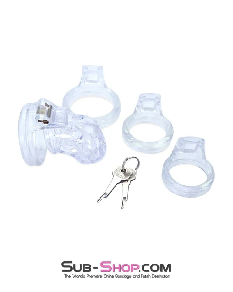 1571AR      Hard Up Clear High Security Cock Cage Chastity Device - MEGA Deal