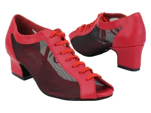 1643 Red Leather_Black Mesh