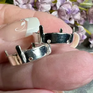 18mm 1122 Rivoli Setting, 2 Pcs Silver or Gold Plated Settings