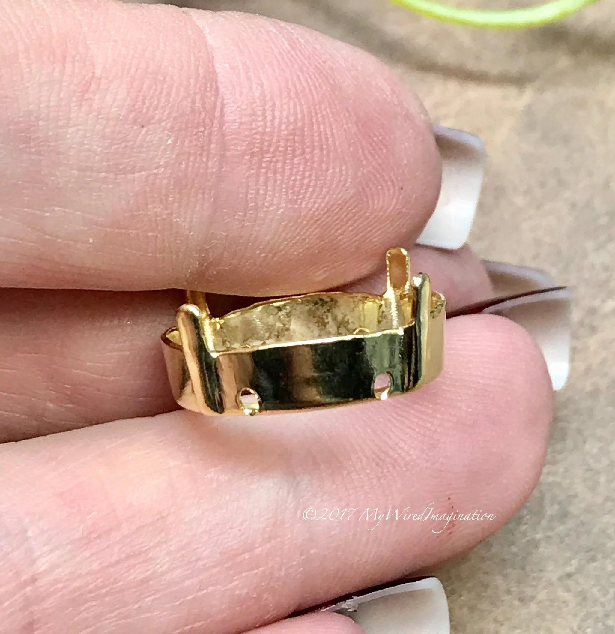 18mm 1122 Rivoli Setting, 2 Pcs Silver or Gold Plated Settings