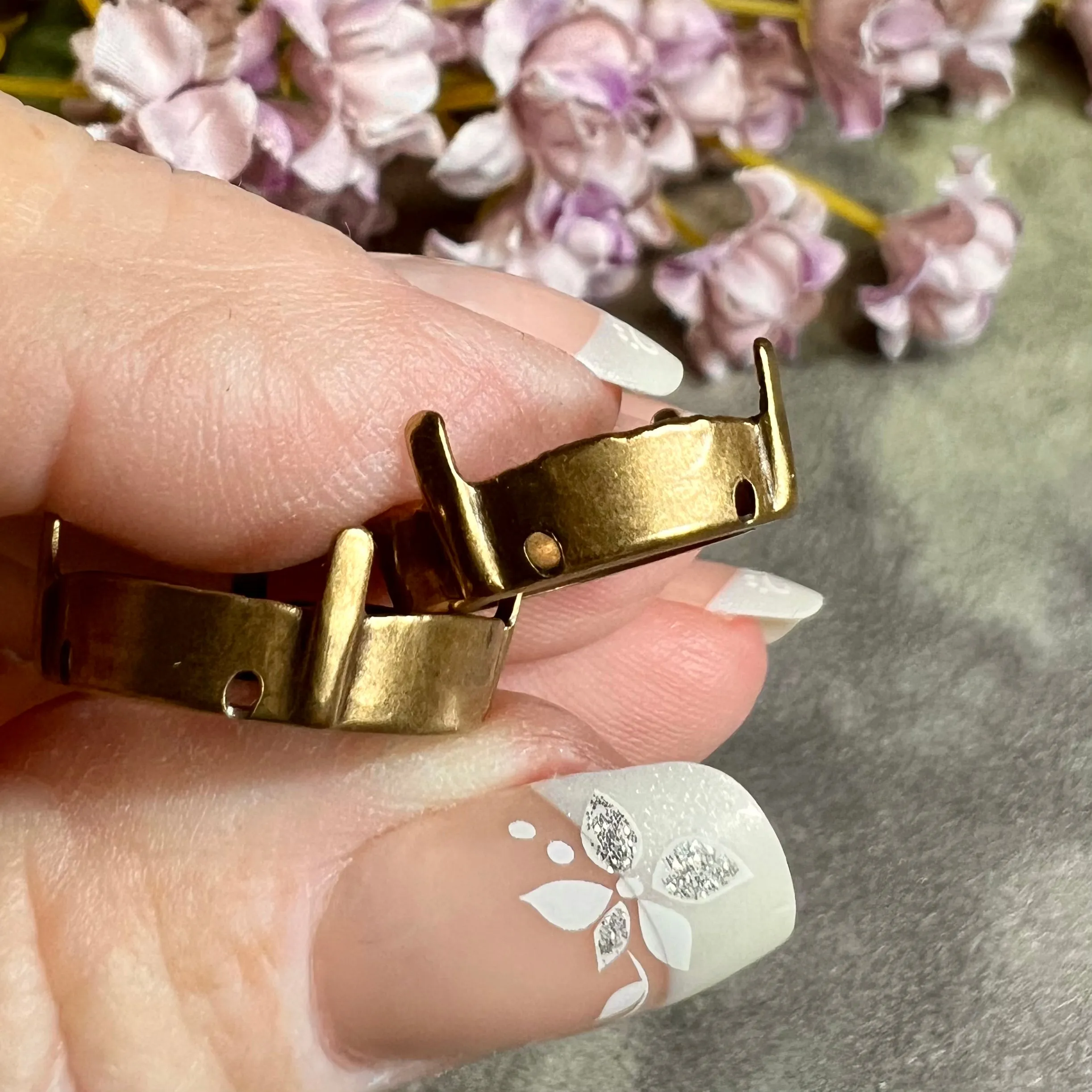18mm 1122 Rivoli Setting, 2 Pcs Silver or Gold Plated Settings