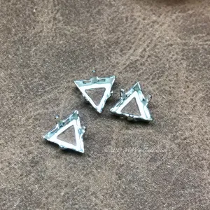 3 Pcs Plated Triangle Settings for Swarovski art 4722 8mm Crystal Rhinestone