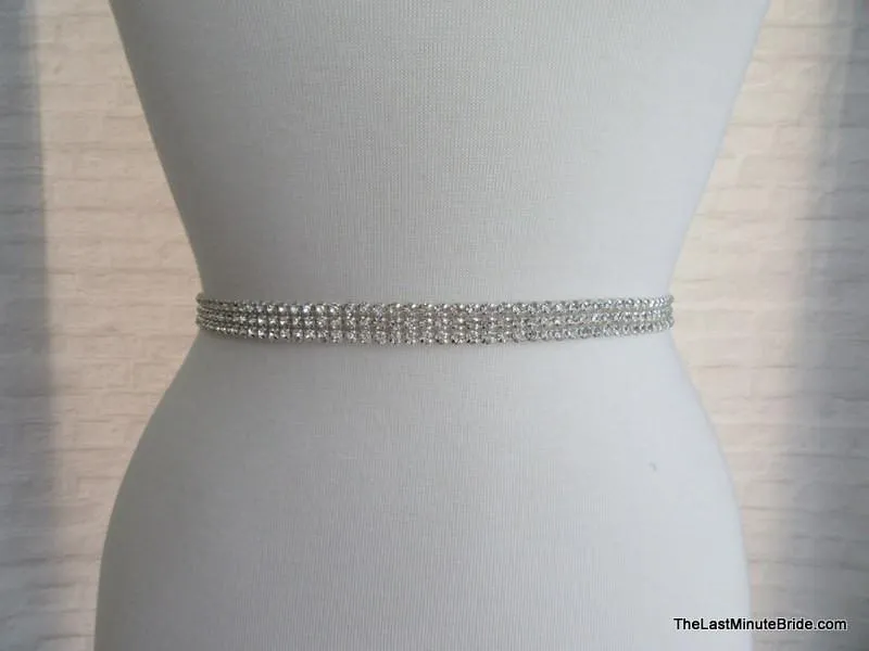 3 Row Rhinestone Beaded Belt Style: Milan