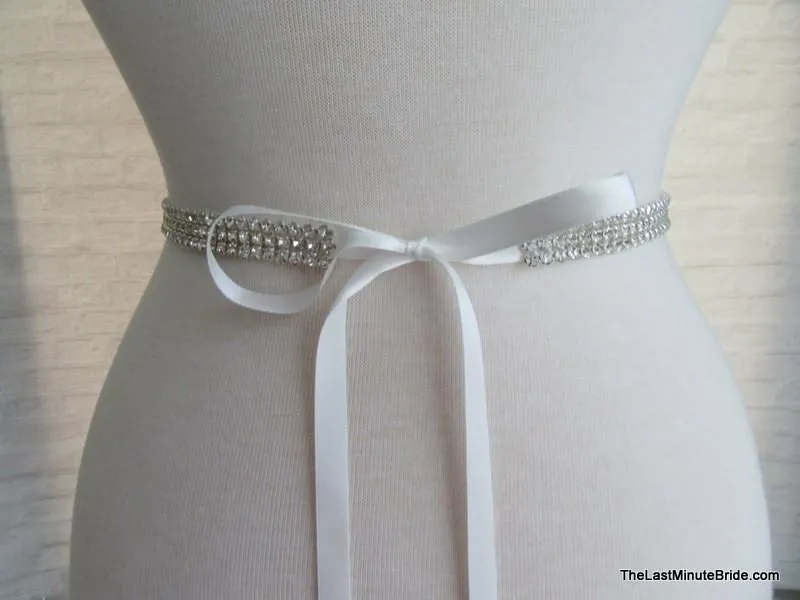 3 Row Rhinestone Beaded Belt Style: Milan
