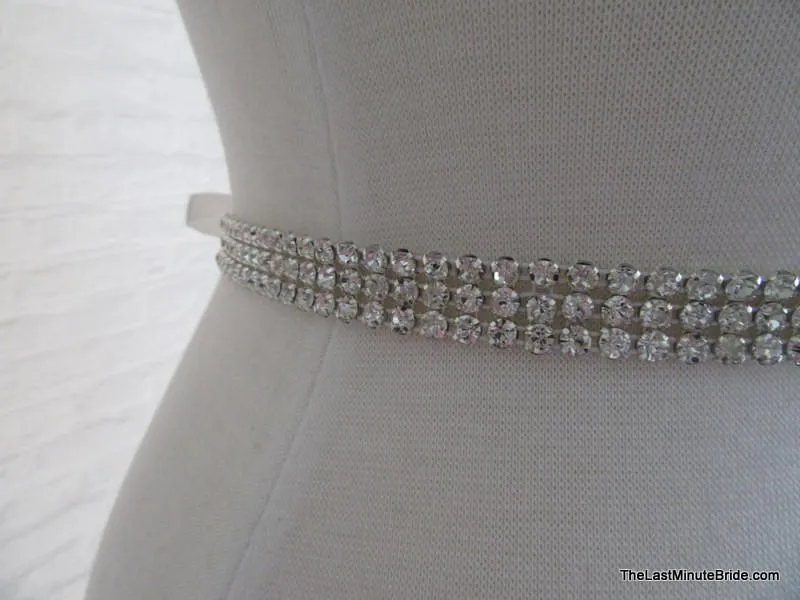 3 Row Rhinestone Beaded Belt Style: Milan
