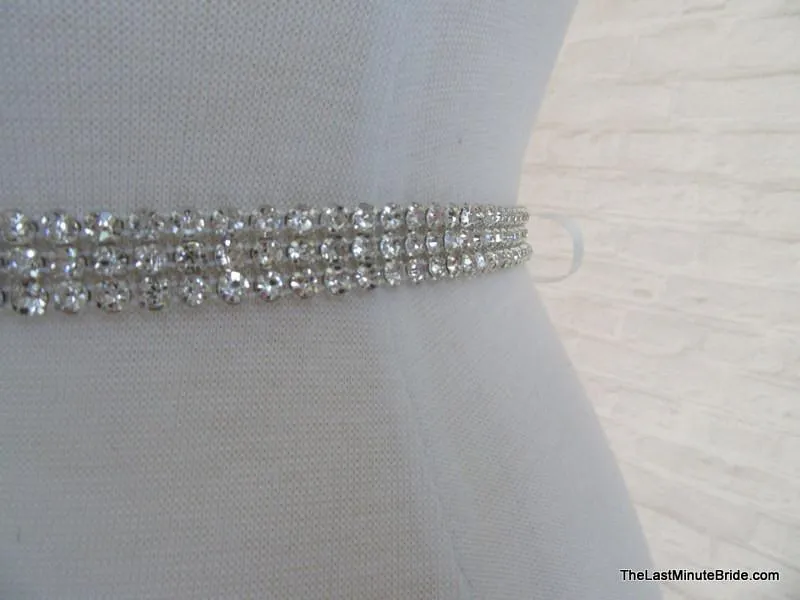 3 Row Rhinestone Beaded Belt Style: Milan