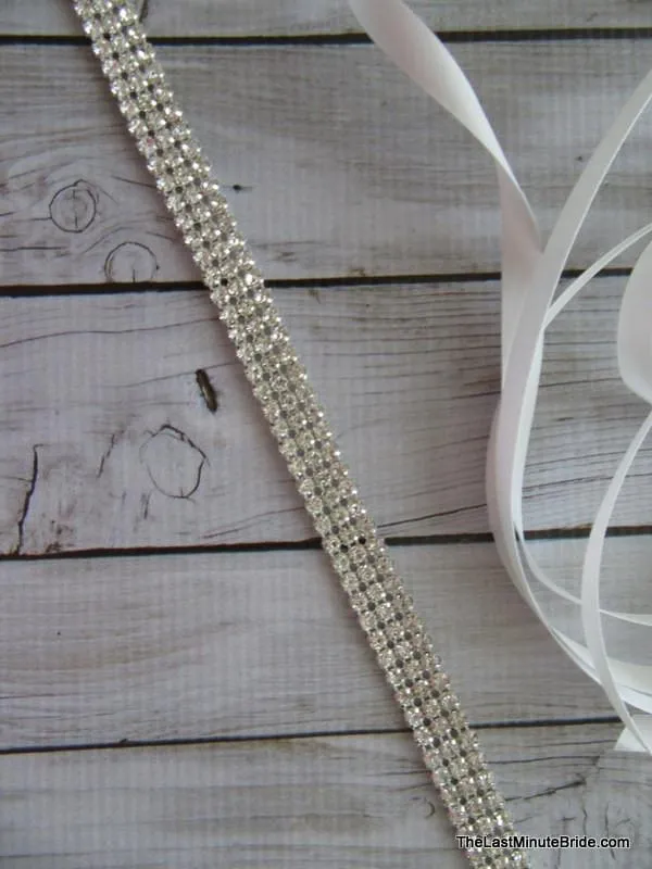 3 Row Rhinestone Beaded Belt Style: Milan