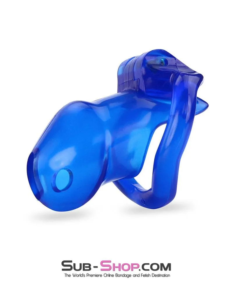 3510AE      Blue Blazes Chastity Tease High Security Locking Cock Cage Sensation Device - MEGA Deal