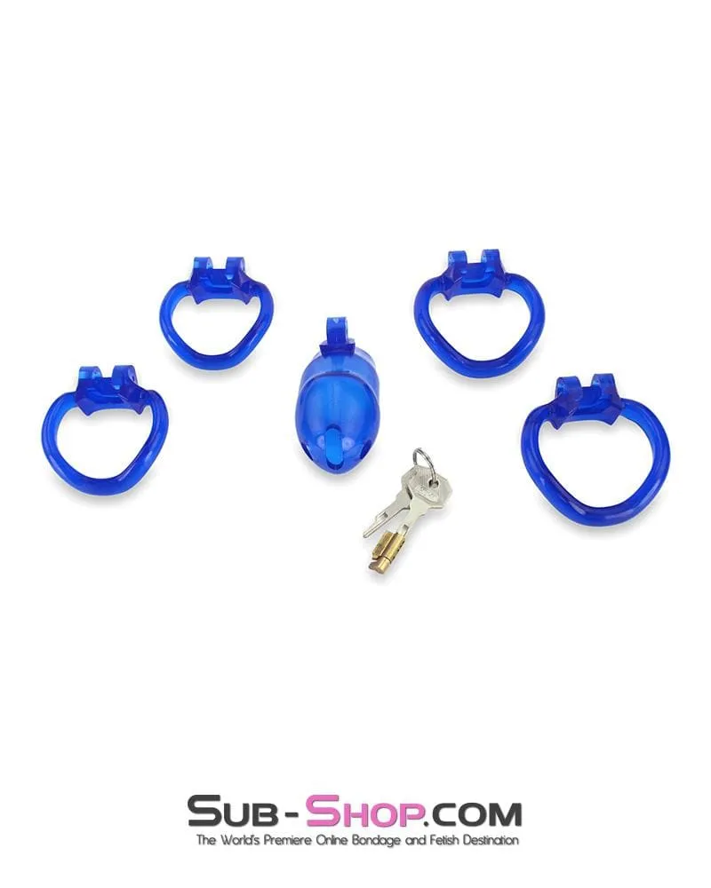 3510AE      Blue Blazes Chastity Tease High Security Locking Cock Cage Sensation Device - MEGA Deal