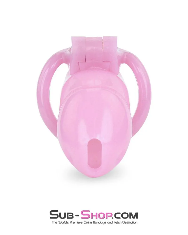 3744AE-SIS      Little Sissy Boy Short High Security Keyed Tumbler Locking Male Chastity with 4 Base Cock Ring Sizes