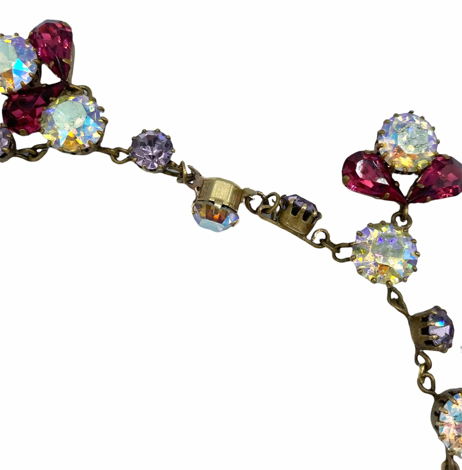 50s Pink and White Showgirl Oversized Rhinestone Collar
