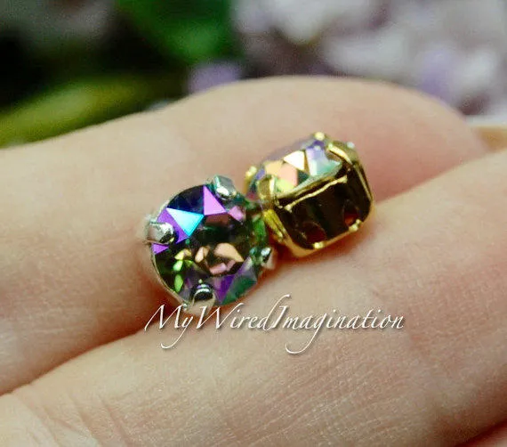 6 pcs Silver or Gold Plated Settings for 37-38ss 39ss 40ss & 41ss Round Rhinestones