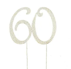60th Birthday Crystal Rhinestone Cake Topper 60 Birthday Party Monogram