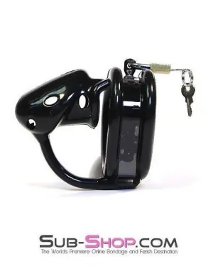 7325AR      Birdlocked Style Black Spiked Soft Silicone Locking Cock Chastity & Ball Spreader