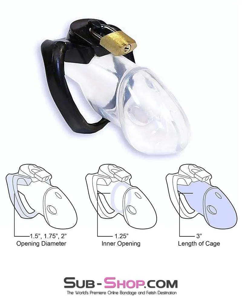 7327AR      Black Balled Locking Cock & Ball Chastity Set