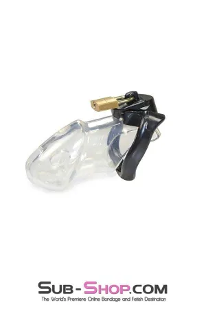 7327AR      Black Balled Locking Cock & Ball Chastity Set