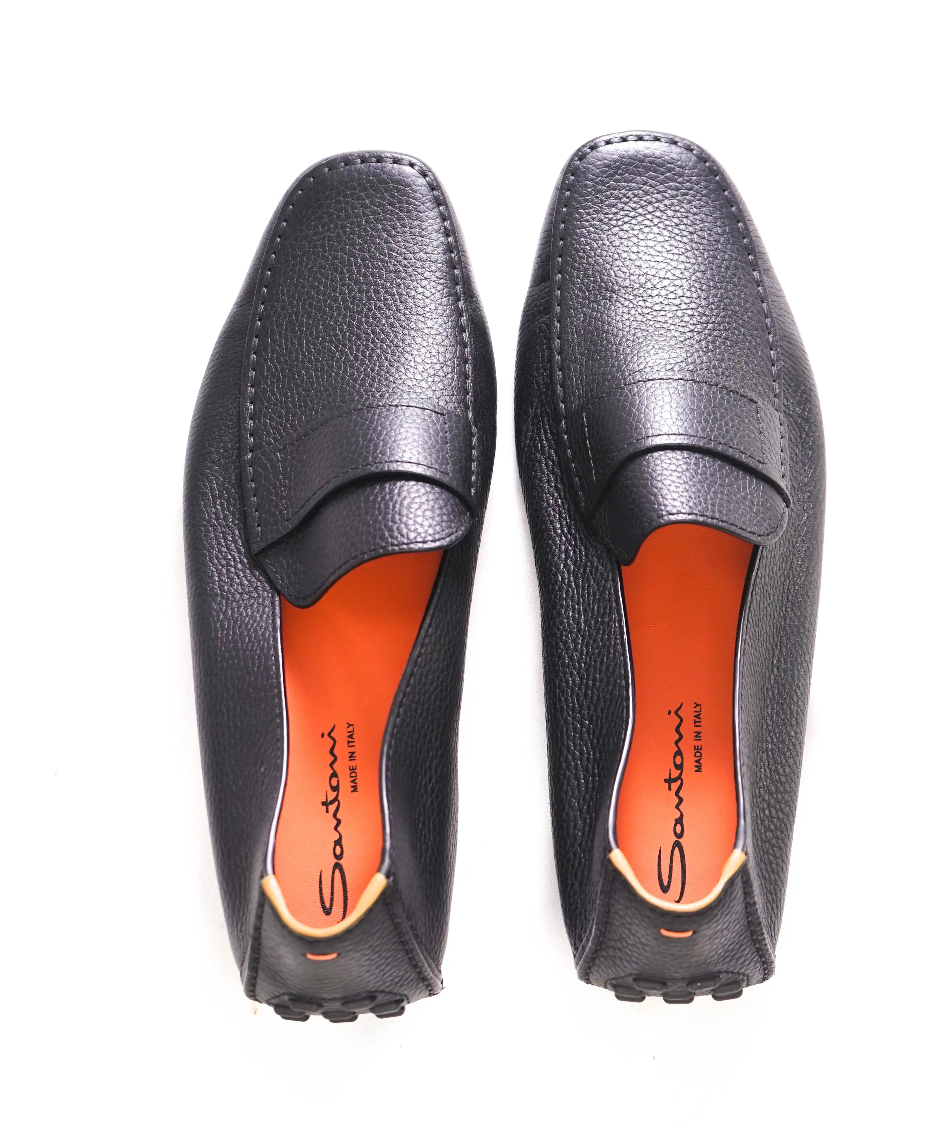 $750 SANTONI - Blue Leather Venetian Soft Slip-On Loafers - 11 D US