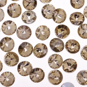 8mm Pointed Back rhinestone  crystal stone Glass Crystal High Quality Satellite stone decoration light coffee 50pcs 10181651
