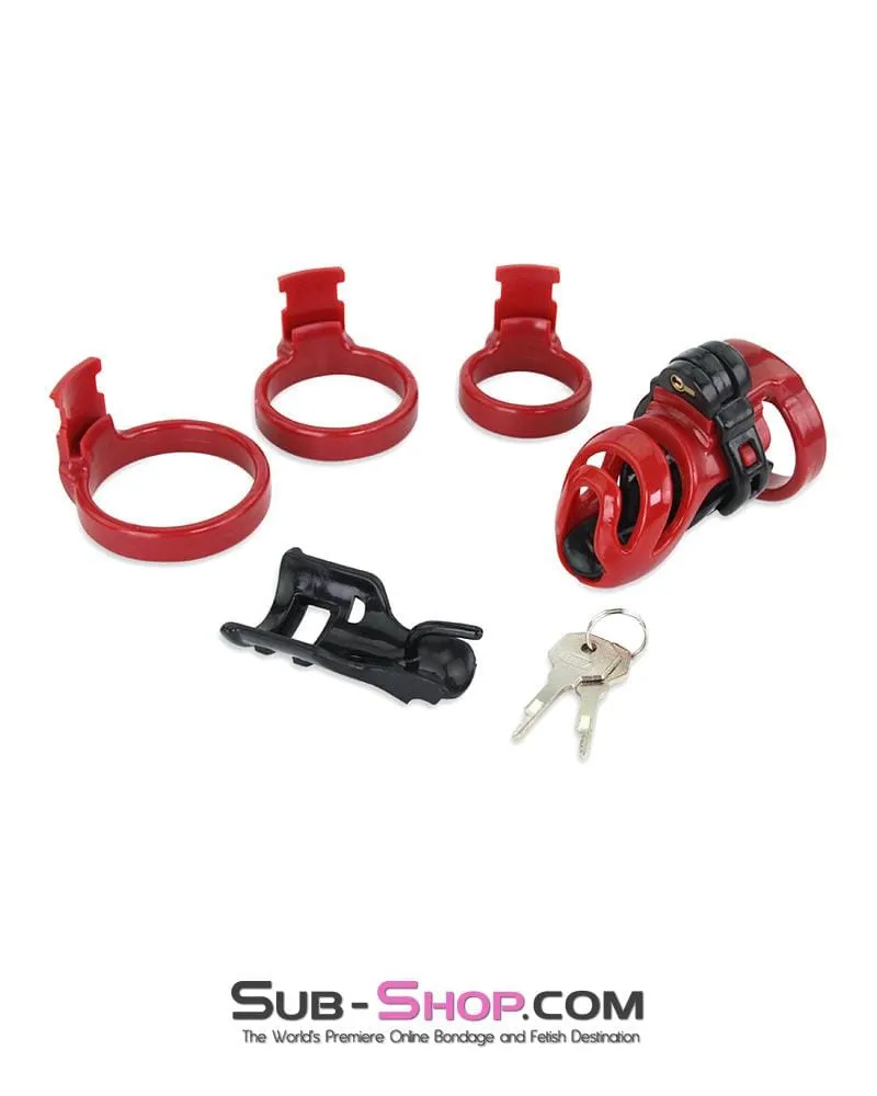 9059AE-SIS      Sissy's Long Night High Security Hinged Locking Male Chastity with Prince Albert Device