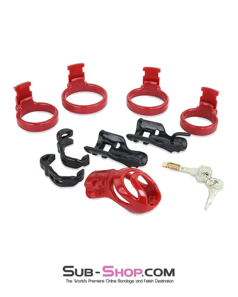 9059AE-SIS      Sissy's Long Night High Security Hinged Locking Male Chastity with Prince Albert Device