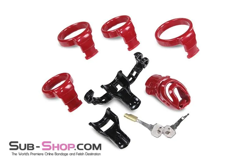 9059AE-SIS      Sissy's Long Night High Security Hinged Locking Male Chastity with Prince Albert Device