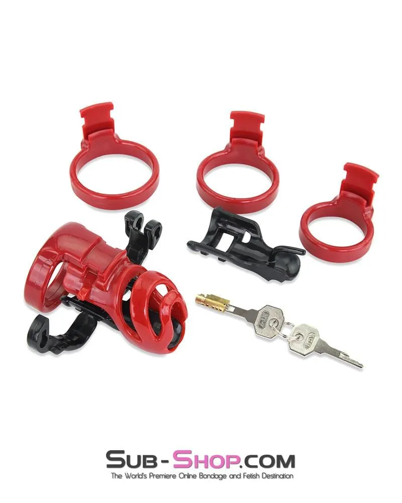 9059AE-SIS      Sissy's Long Night High Security Hinged Locking Male Chastity with Prince Albert Device