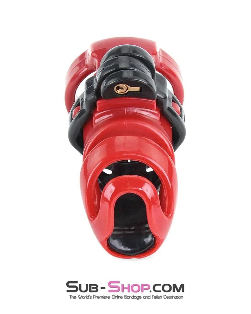 9059AE-SIS      Sissy's Long Night High Security Hinged Locking Male Chastity with Prince Albert Device