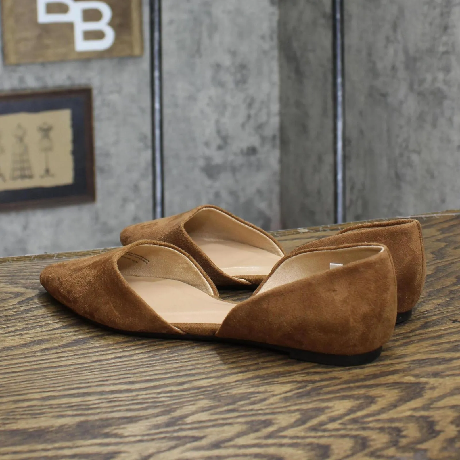A New Day Women's Julie Ballet Flats with Memory Foam Insole Cognac Brown 7M
