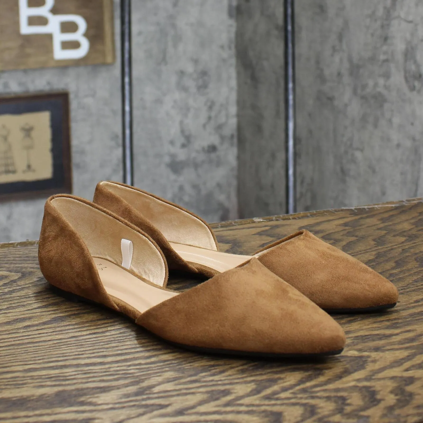 A New Day Women's Julie Ballet Flats with Memory Foam Insole Cognac Brown 7M