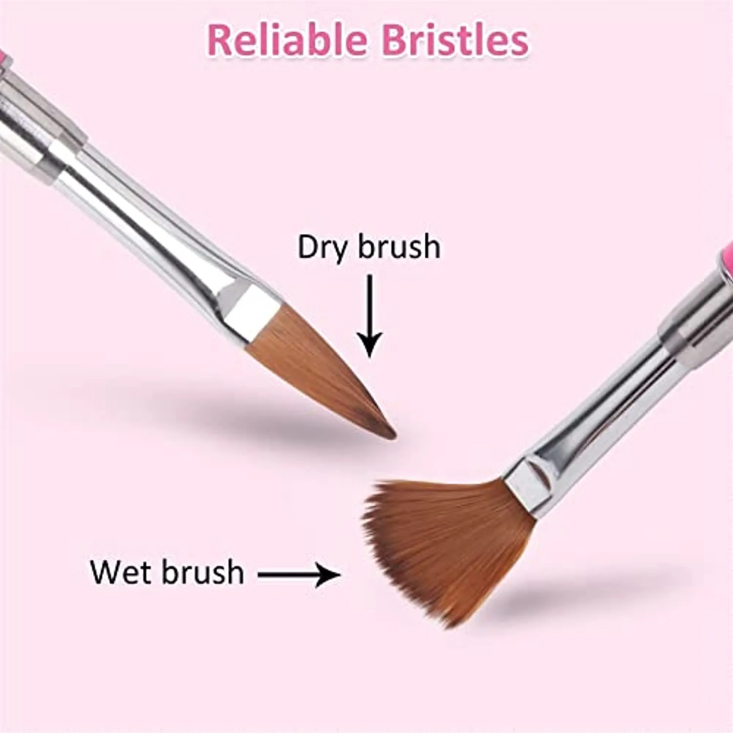 Acrylic Nail Brush, Ms.Belles 3PCS Acrylic Powder Nail Brushes Gel Nail Art Brush Set For Acrylic Powder 3D Nail Extension Carving Nail Art Painting With Shiny Rhinestone Handle, Size 6, 8,12