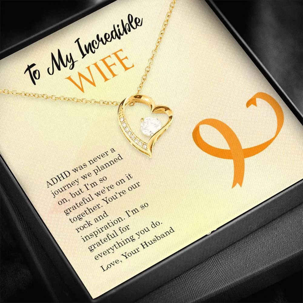ADHD Heart and Cubic Necklace