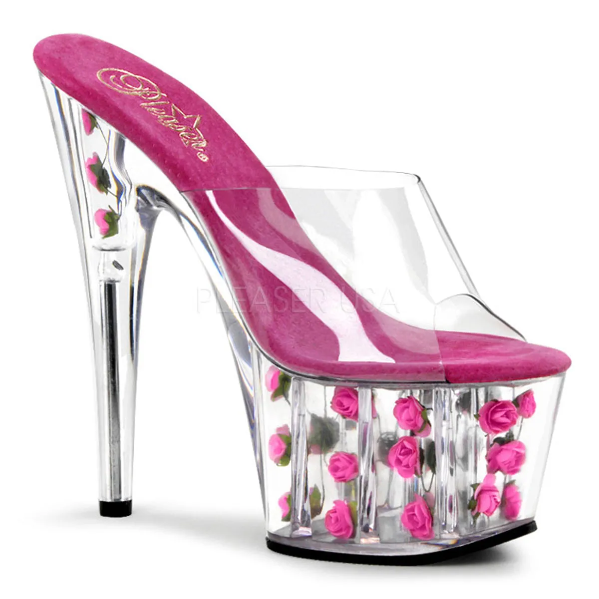 ADORE-701FL  Clear/Hot Pink Flowers