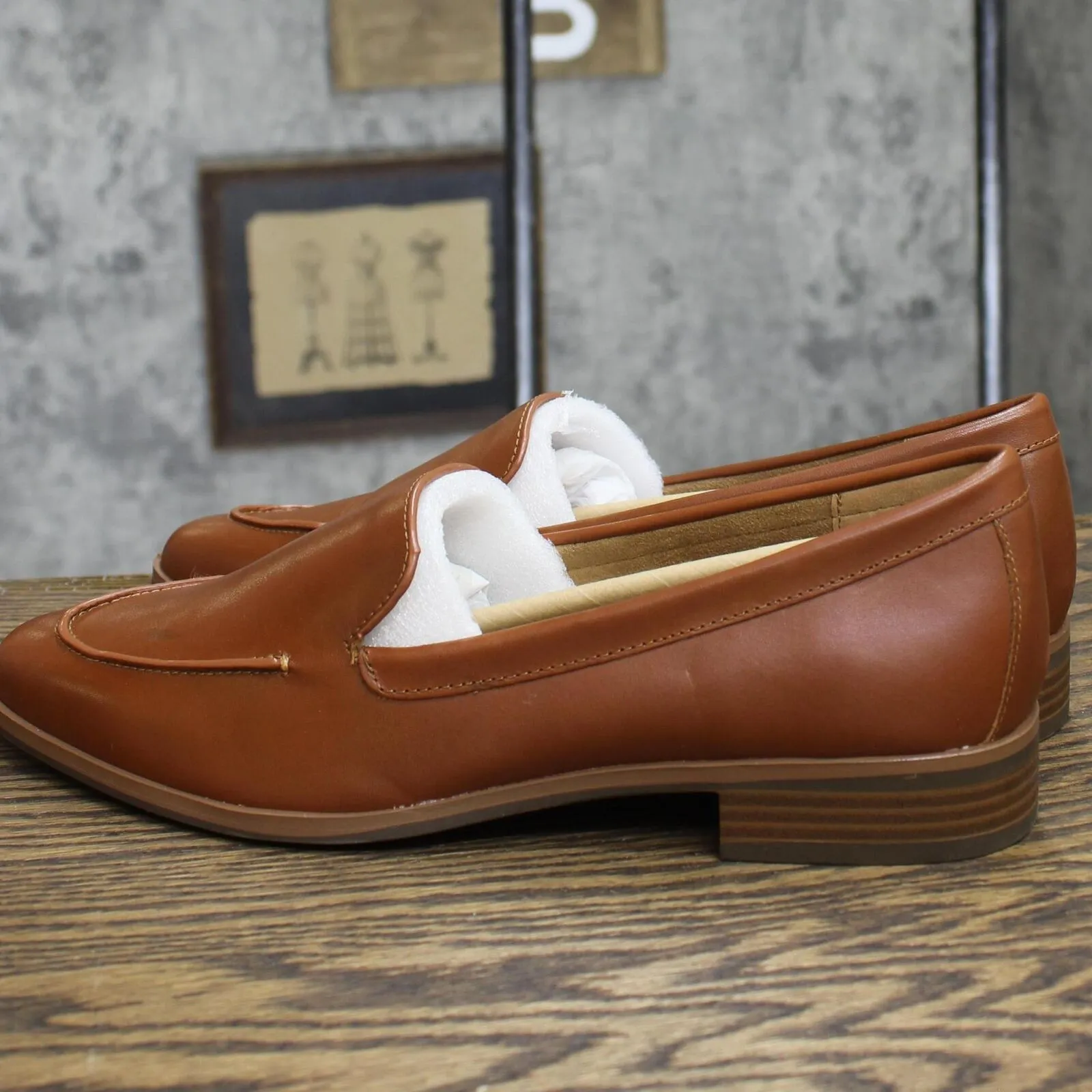 Aerosoles Womens East Side Loafer Shoes EAST SIDE Dark Tan Leather Brown 10M