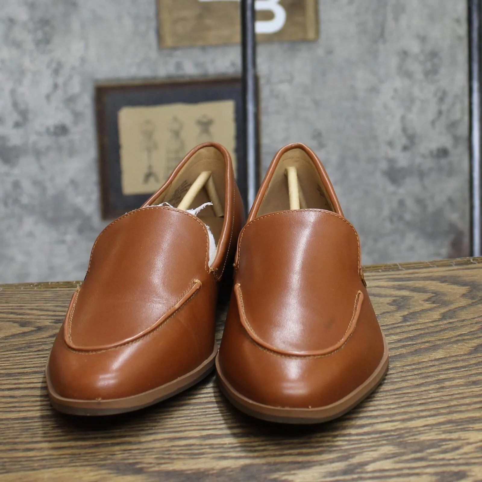 Aerosoles Womens East Side Loafer Shoes EAST SIDE Dark Tan Leather Brown 10M