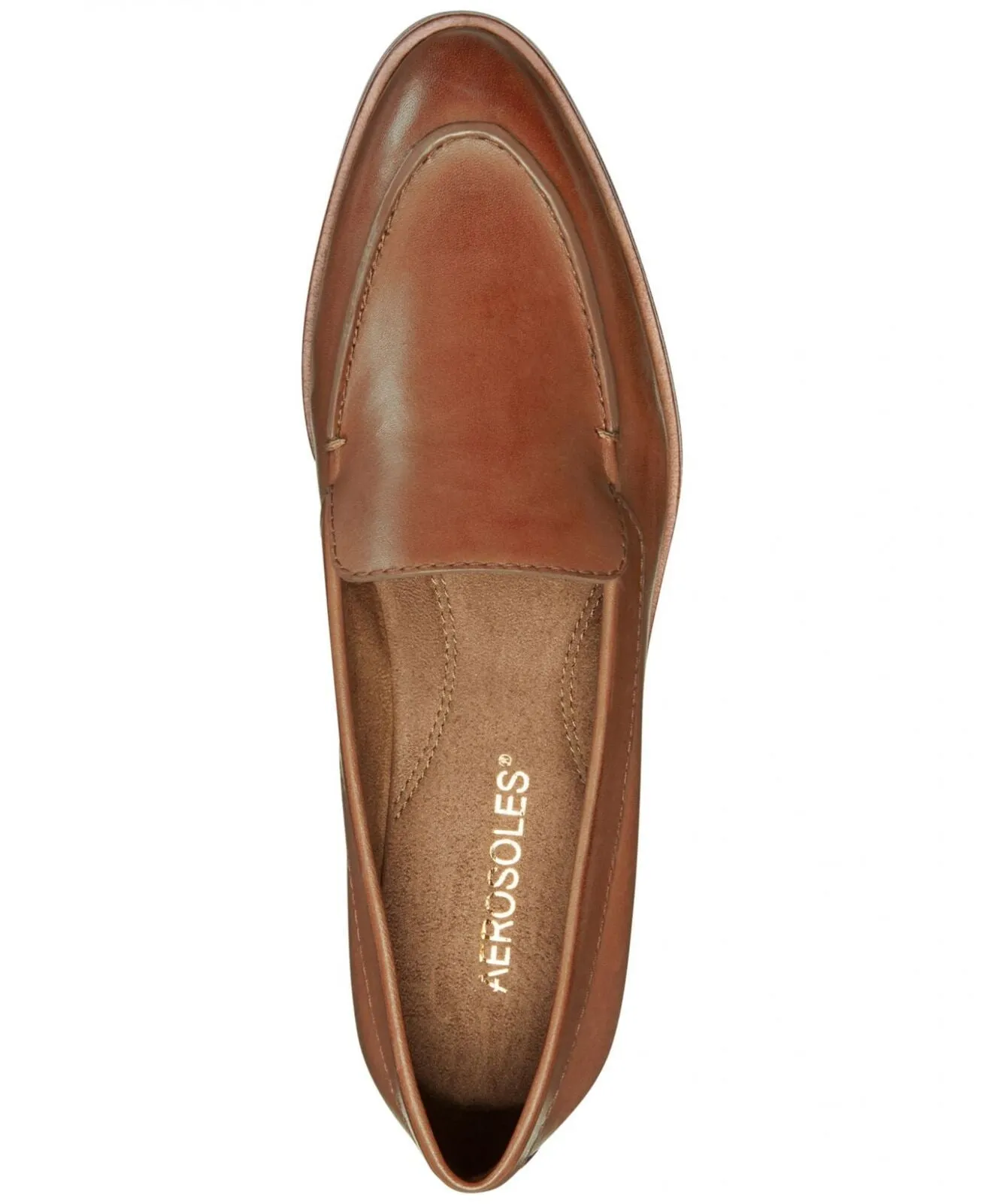 Aerosoles Women's East Side Loafer Shoes EAST SIDE Dark Tan Leather Brown 11M