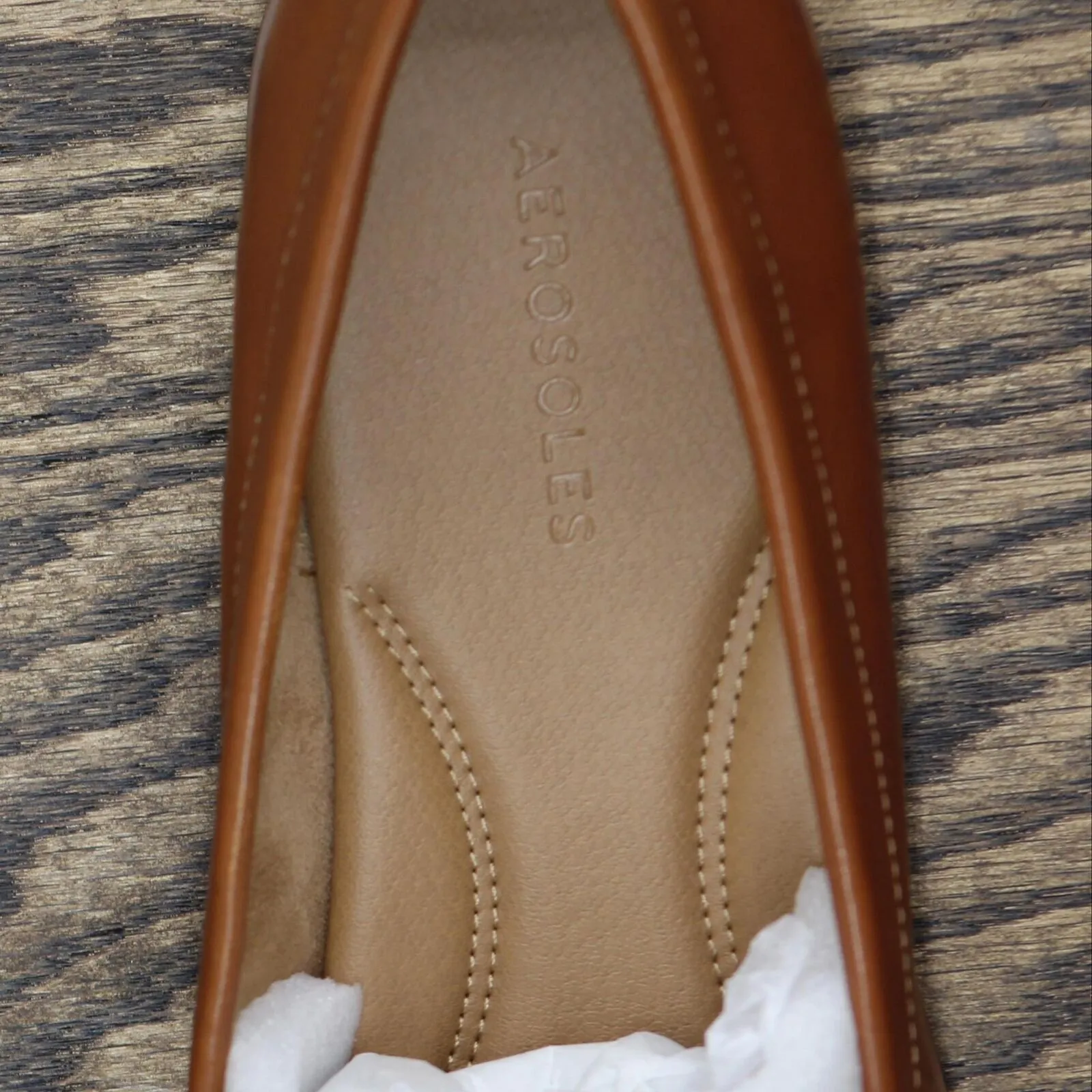 Aerosoles Women's East Side Loafer Shoes EAST SIDE Dark Tan Leather Brown 11M