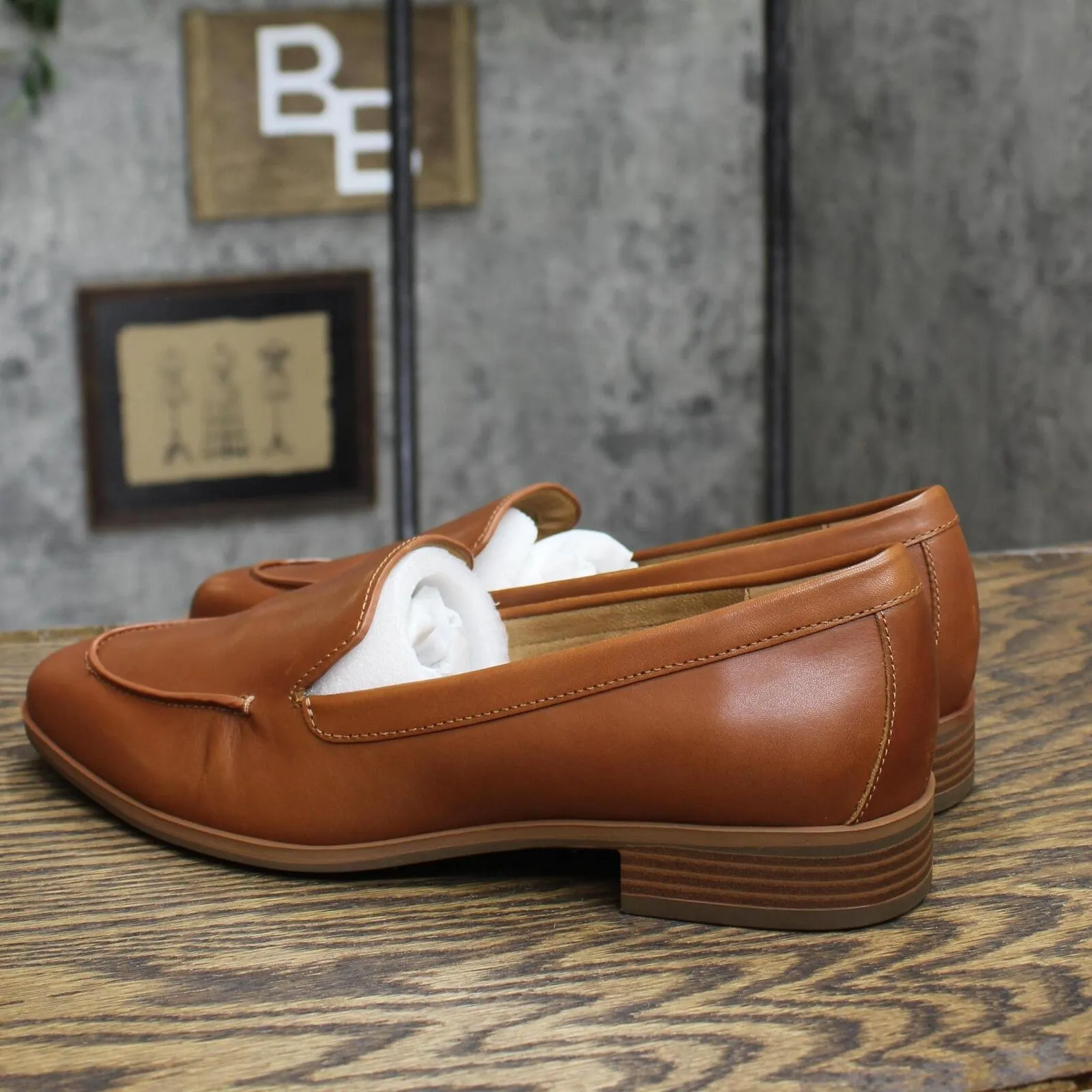 Aerosoles Women's East Side Loafer Shoes EAST SIDE Dark Tan Leather Brown 11M